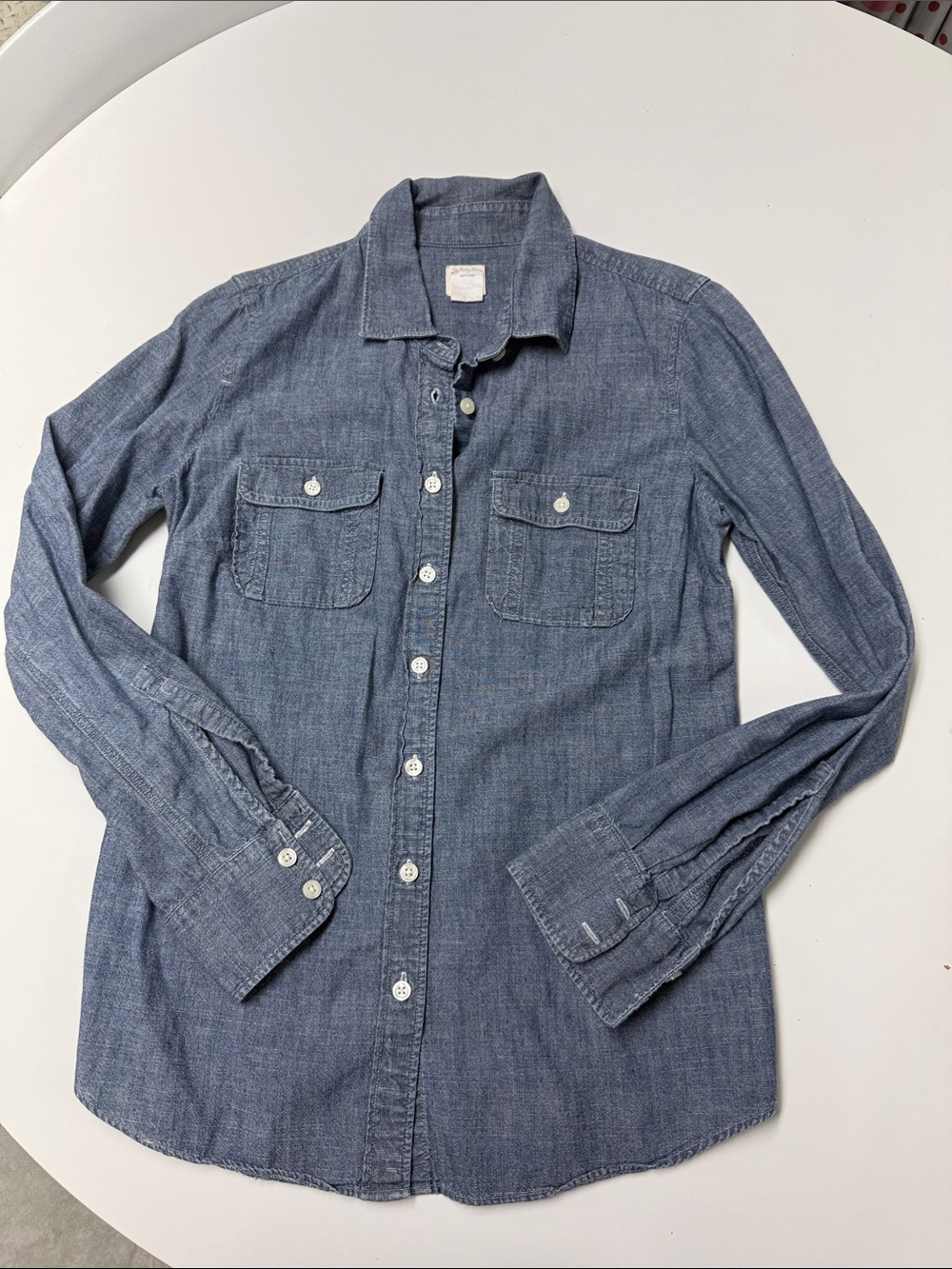 Jcrew Factory Blue Chambray Button-Up Shirt